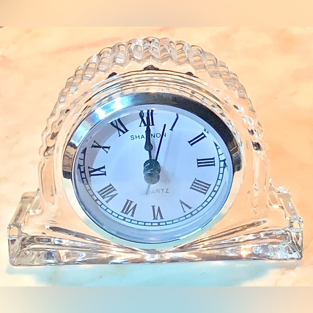 CHERISH BY GODINGER CRYSTAL MANYEL CLOCK SHANNON CRYSTAL IRELAND MINI NEW